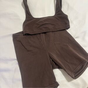 skims brown bra and bike shorts set
